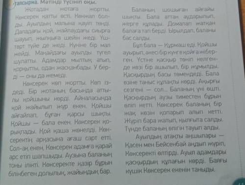 1- тапсырма К словам подобрать из текстаСИНОНИМЫ. .Бөрі -Күшті -Бір -Kici-Тиіспейді -Үлкен -2- тапсы