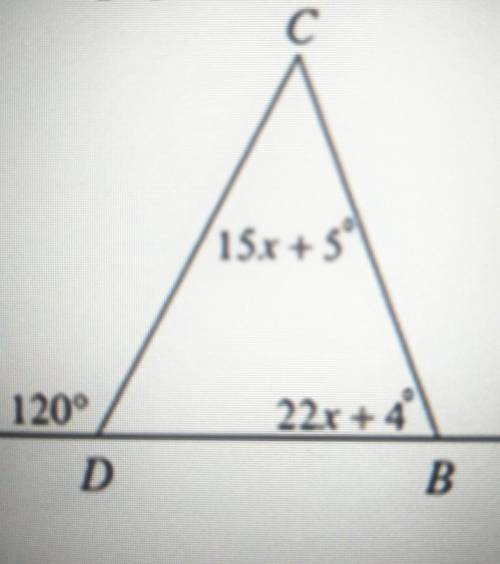 2. Используя теорему о внешнем угле треугольника, найдите угол С. C15х+5120°22х + 4A DВ​