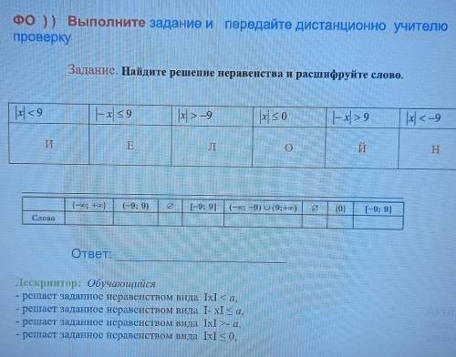 ответом просто написать словом.​