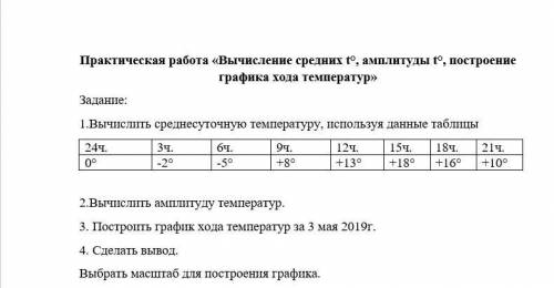 Добрый день решить географические задачи: 1.Вычислить среднесуточную температуру, используя данные т