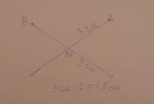 Проведите пересекающиеся линии a и b. Отметьте точку M, которая не соответствует этим линиям. Измерь