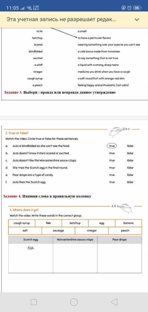 Здравствуйте Английский 4 класс.True of false