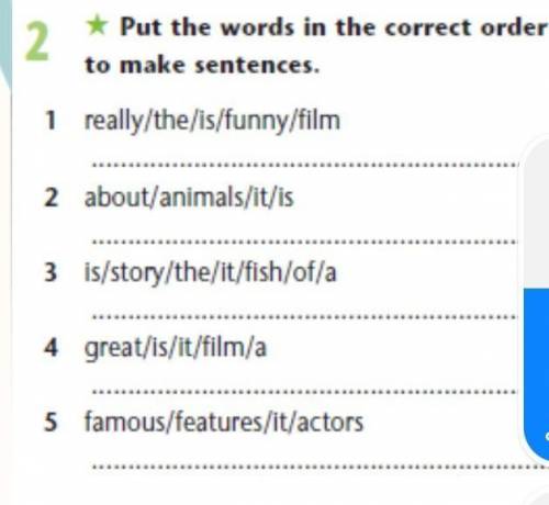 Put the words in the correct order to make sentences.​