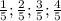 \frac{1}{5} ;\frac{2}{5} ;\frac{3}{5} ;\frac{4}{5}