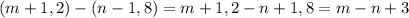 (m+1,2)-(n-1,8)=m+1,2-n+1,8 = m-n+3