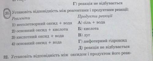 Установіть відповідність між реагентами і продуктами реакцій​