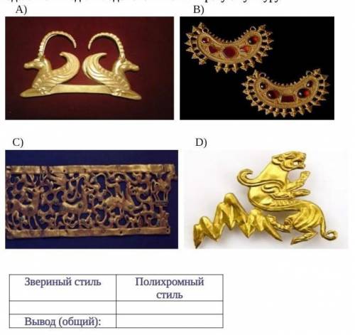 Задание №1: Определите к какому стилю относятся нижеприведенные украшения. Сделайте вывод о вкладе к