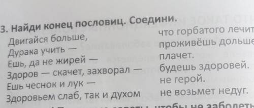 3. Найди конец пословиц. Соедини.СР ​