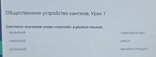 Общественное устройство кангюев. Урок 1 Соотнеси значение слова «кангюй» в разных языках.иранский«пр