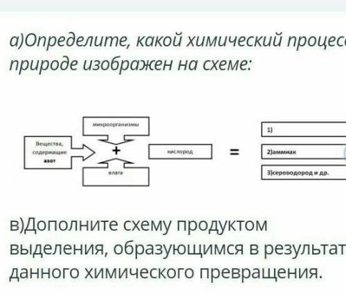 а)определите,какой химичсеский процесс изображен на схеме в)Дополните схему продуктом выделения,обра