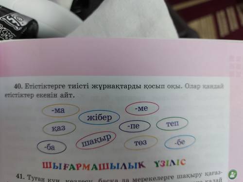 Етистиктерге тисти журнактарды косып окы. Олар Кандай етистиктер екенин айт