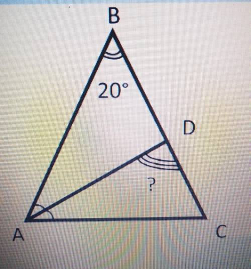Равносторонний треугольник ABC, Ab=Bc, Ad-биссектриса угла BAC, о ABD=20°. Посчитайте угол Acd​