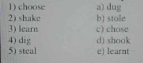 1. Match the verbs to their past forms​