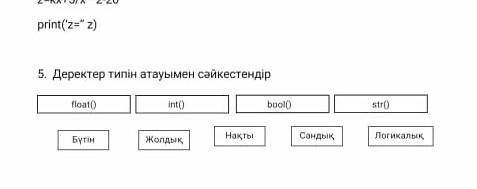 Деректер типін атауымен сәйкестенді​