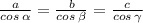 \frac{a}{cos \: \alpha } = \frac{b}{cos \: \beta } = \frac{c}{cos \: \gamma }