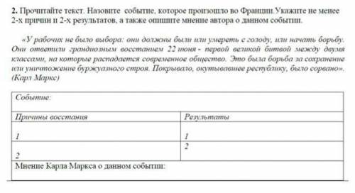 2. Прочитайте текст. Назование событие, которое прогзошло во Франций. Укажите не менее 2-х причин и