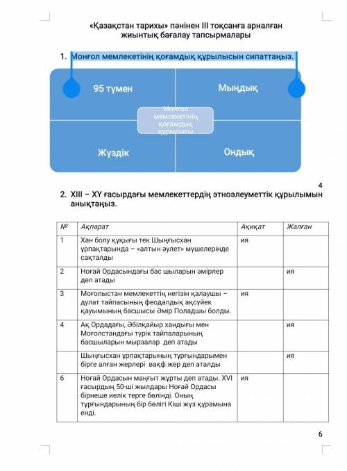 История Казахстана 6 класс