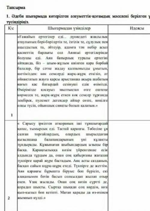 Әдеби шығармада көтерілген әлеуметтік-қоғамдық мәселені берілген үзінділер арқылы түсіндіріңіз надо