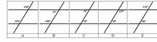 На каком из рисунков прямые будут параллельны? Используй только данные углы / Выбери верные ответыВе