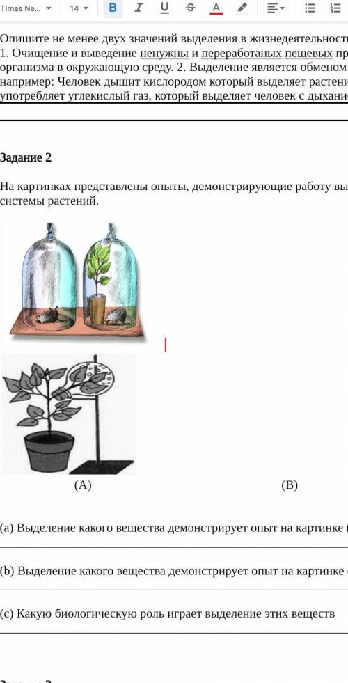 На картинках представлены опыты, демонстрирующие работу выделительной системы растений. Выделение ка