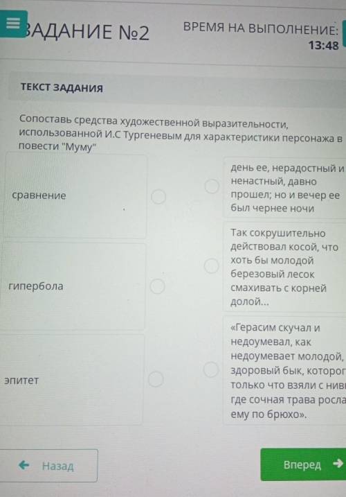 Сопоставь средства художественной выразительности, использованной И.С Тургеневым для характеристики