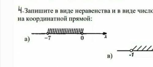 Запишите в виднераакнства и в виде числового промежутка множество, изображённое на координатной прям