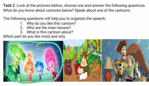 The following questions will help you to organize the speech: Why do you like this cartoon?Who are t