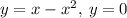 y = x - {x}^{2}, \: y = 0