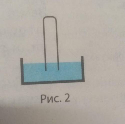 Які зміни відбудуться з поверхнею рідини в запаяній зверху трубці (рис. 2), якщо трубку охолоджувати