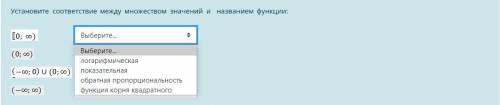 Установите соответствие между множеством значений и названием функции