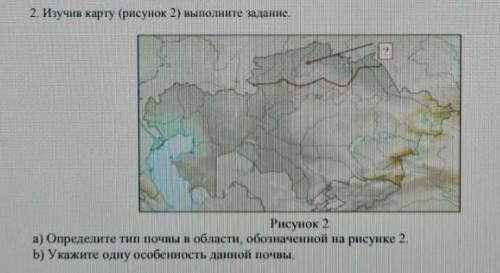 А) определите тип почв в области, обозначенной на рисунке 2. в) укажите одну особенность данной почв