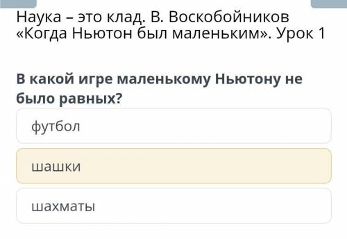 Наука - это клад. В. Воскобойников «Когда Ньютон был маленьким». Урок 1В какой игре маленькому Ньюто