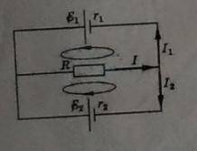 Определите силу тока в каждой ветке I, I1, I2. R=2Ом, Е1=5Ом, Е2=6Ом, r1=1Om, r2=2Om.