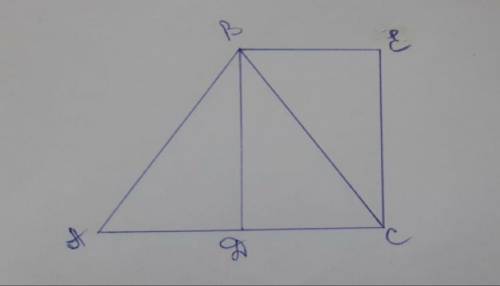 Докажите, что прямоугольник ДВЕС и треугольник АВС , изображенные на рисунке, равновеликие