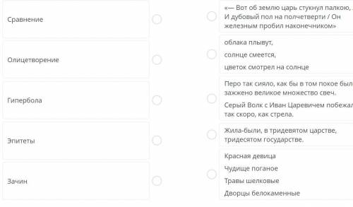 Подберите пары: средства с примерами.