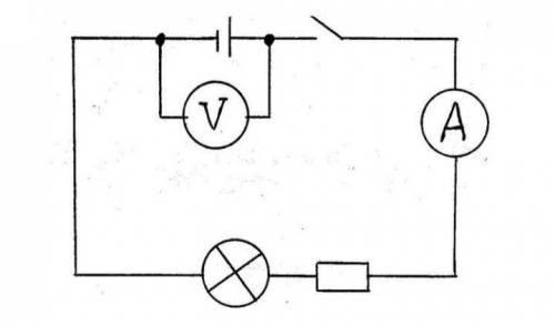 ответьте на вопросы: 1. Как протекает ток в данной цепи? 2. Как подключить вольтметр к цепи? 3. Каки