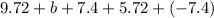 9.72 + b + 7.4 + 5.72 + ( - 7.4)