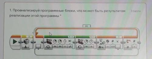 1. Проанализируй программные блоки, что может быть результатом реализации этой программы ​