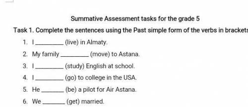 Complete the sentences using the Past simple form of the verbs in brackets​