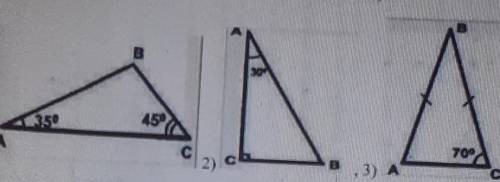 Во всех трех треугольниках найти величину угла ​