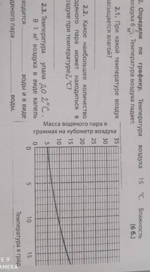 Воздуха 15 °C.2. Определи по графику. Температуравоздуха 6. Температура воздуха падает.Влажность​