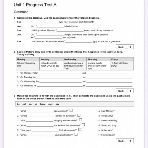 Что тут Unit 1 Progress Test A