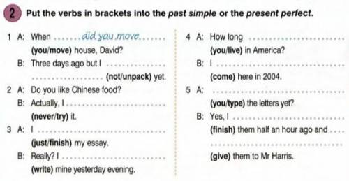 Put the verbs in brackets into the past simple or the present perfect.​