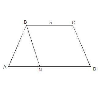 Надеюсь на большое;) В равнобедренной трапеции ABCD через вершину В проведена прямая, которая паралл