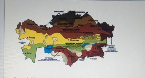 Заполнить таблицу используя карту природных зон и почвенную карту Казахстана​