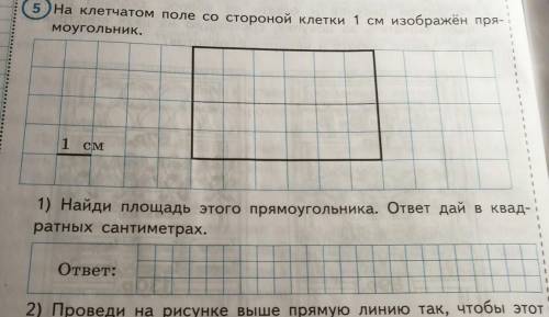 Nederd. I 5) на клетчатом поле со стороной клетки 1 см изображён пря-моугольник.1CM1) Найди площадь