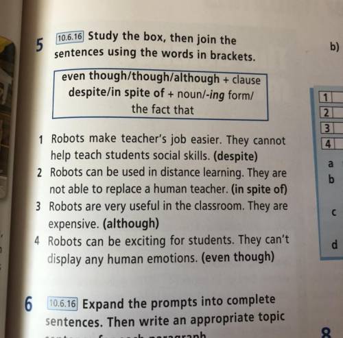 Study the box, then join the sentences using the words in brackets. можно по-быстрее...