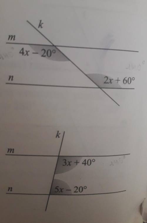 Две параллельные прямые m и N пересекает секущая K Найдите обозначенные углы​