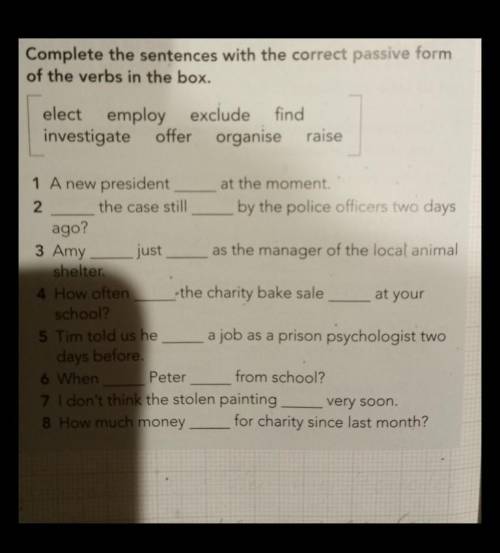 Complete the sentences with the correct passive form of the verbs in the box​