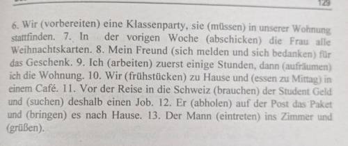 Gebrauchen Sie die in Klammern stehenden Verben im Präteritum.​